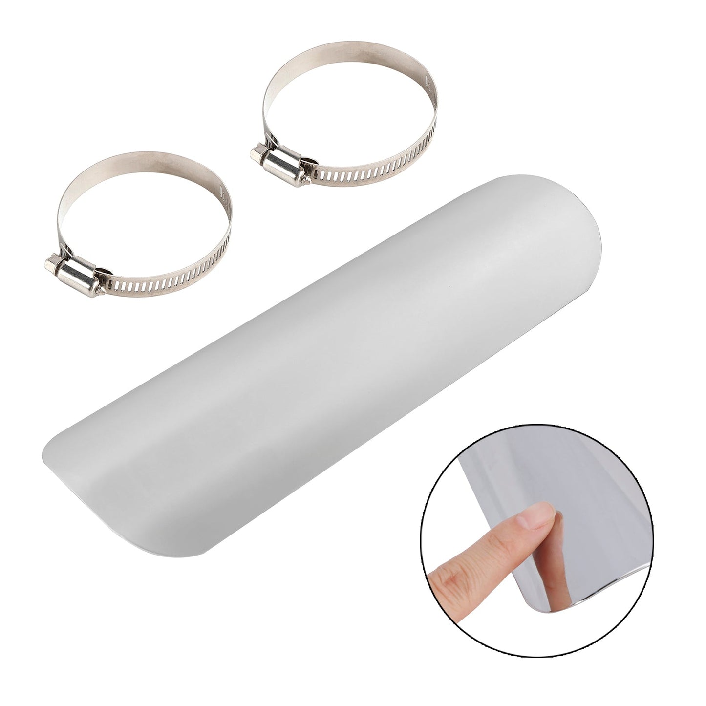 Steel Exhaust Muffler Pipe Heat Deflector Cover Chromeb For Motorcycle Scooter BlackD