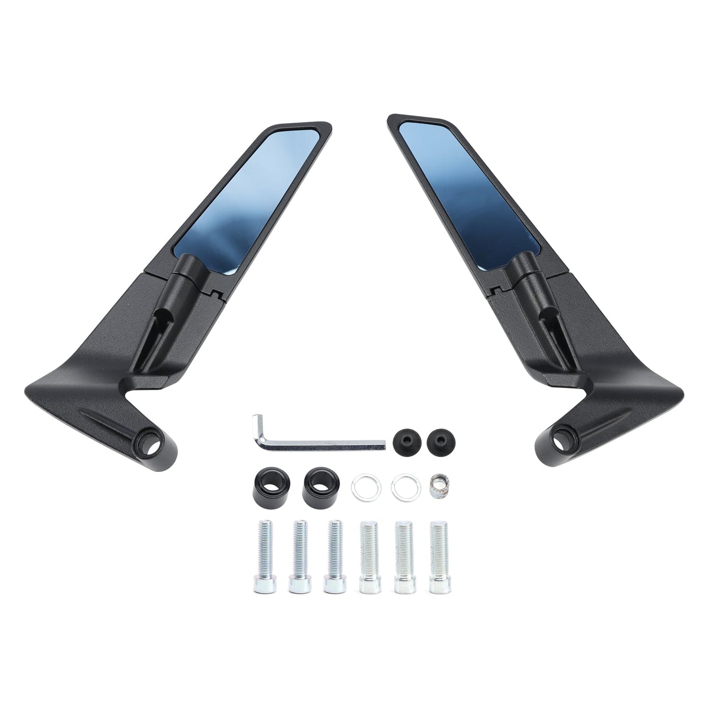 Rearview Winglet Mirrors Pair Blue For Yamaha MT-07 MT-09 / SP MT-10 2016-2024