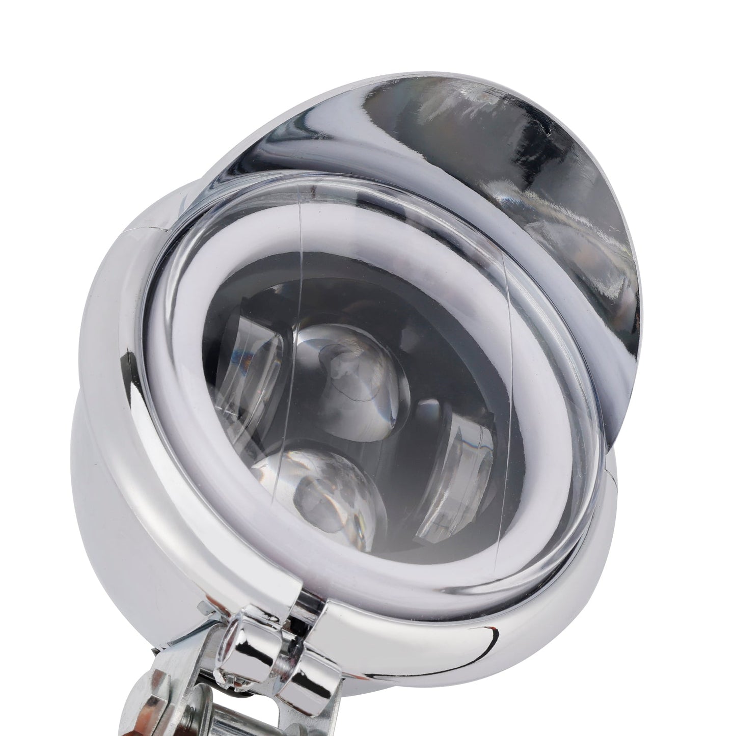#D62 Headlight Lamp Spotlight Universal Coler Switch Fits Chrome For Motorcycle