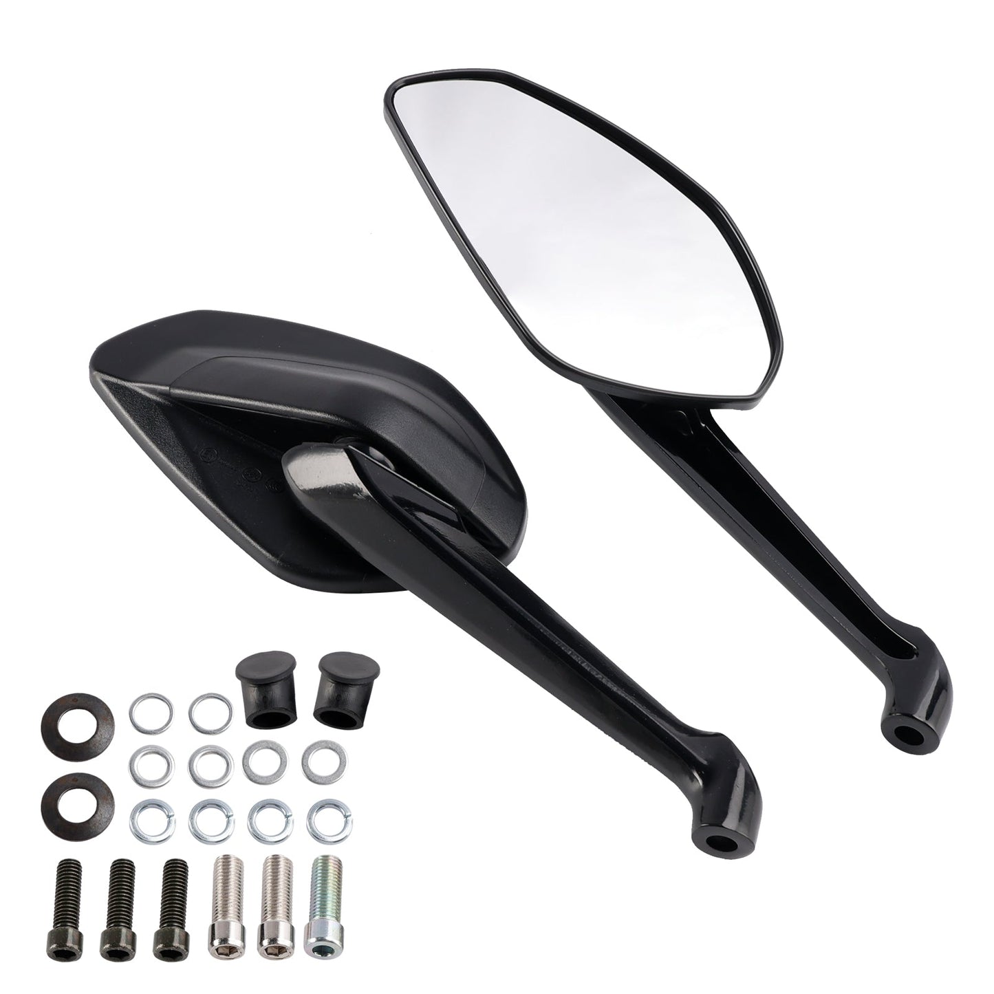 BLACK PAIR REAR VIEW MIRRORS FOR DUCATI STREETFIGHTER V2 V4 V4S SP SP2 2020-2024