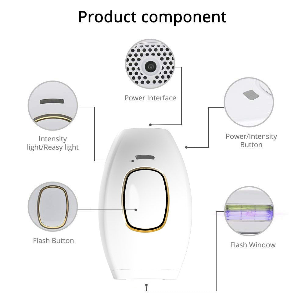 Customizable IPL Laser Hair Removal with 5 Levels At Home Device Permanent Painless Xmas gift