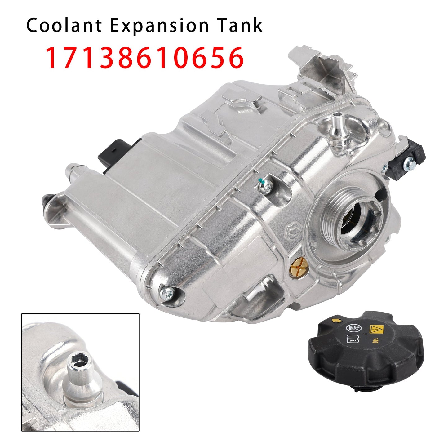 2018-2021 BMW 530e xDrive Aluminum Coolant Reservoir Expansion Tank 17138742975
