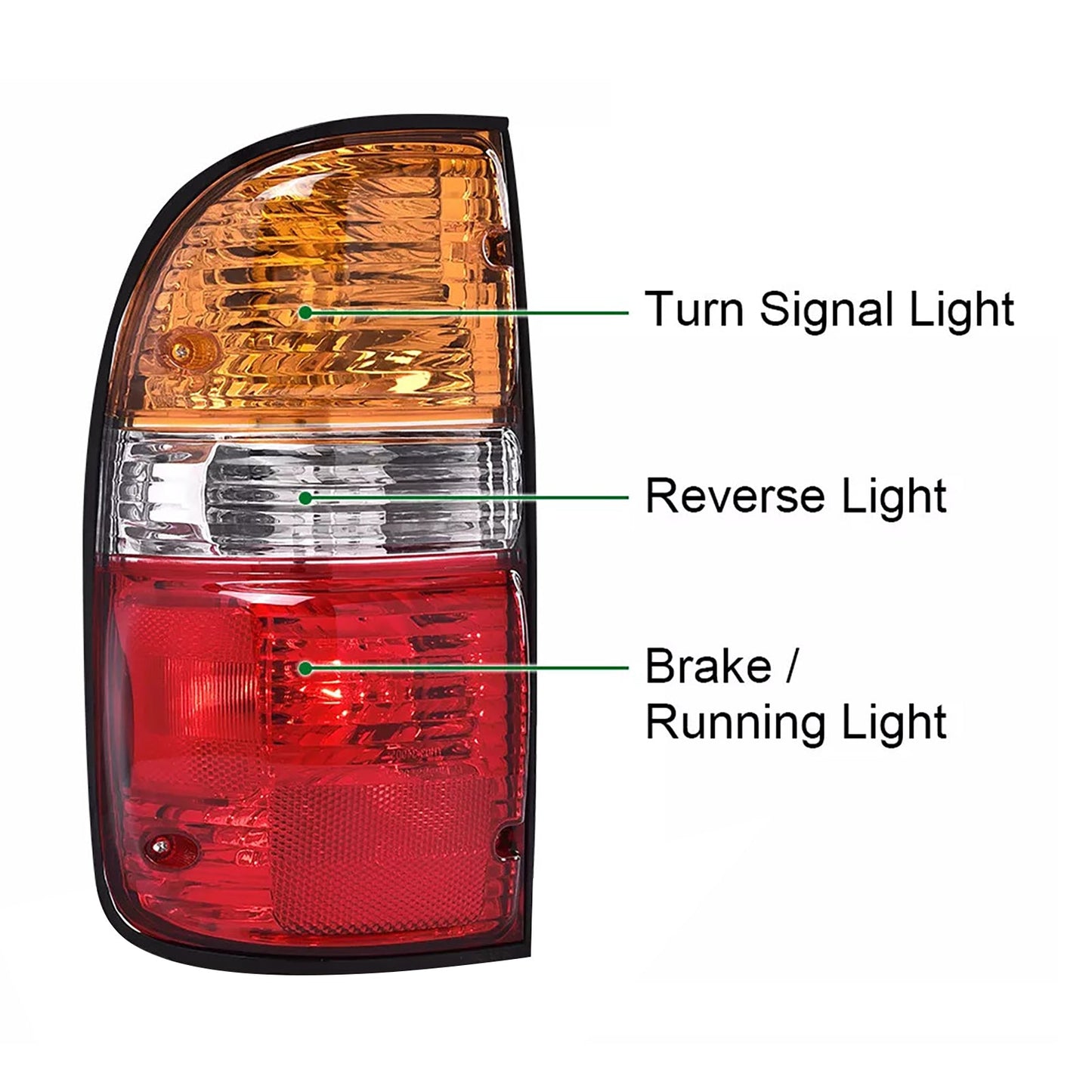 2001-2004 Toyota Tacoma W/Bulbs 2PCS Rear Tail Lights Lamps