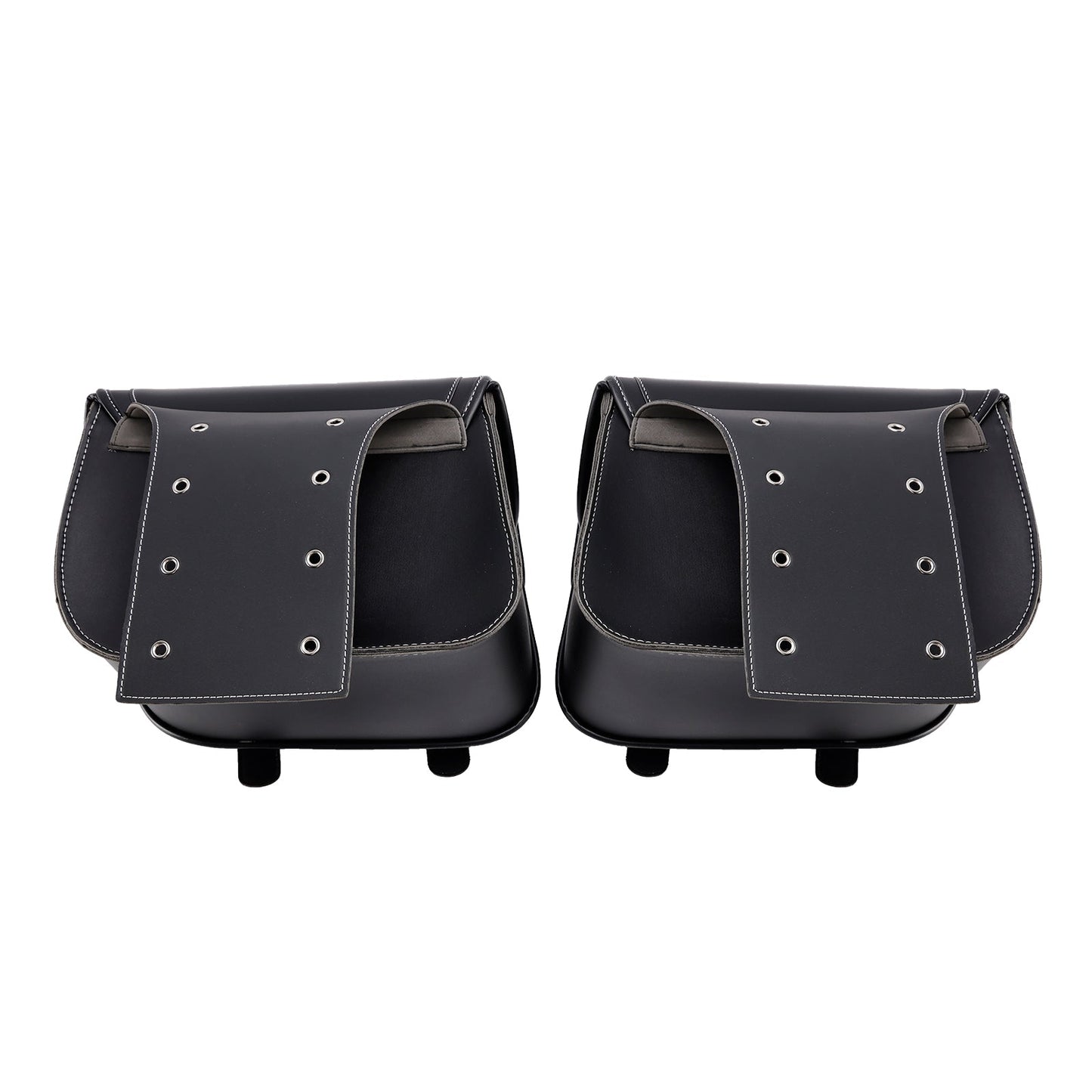 Universal Saddlebag Side Storage Tail Bag Pu Luggage Black 28L For Motorcycle