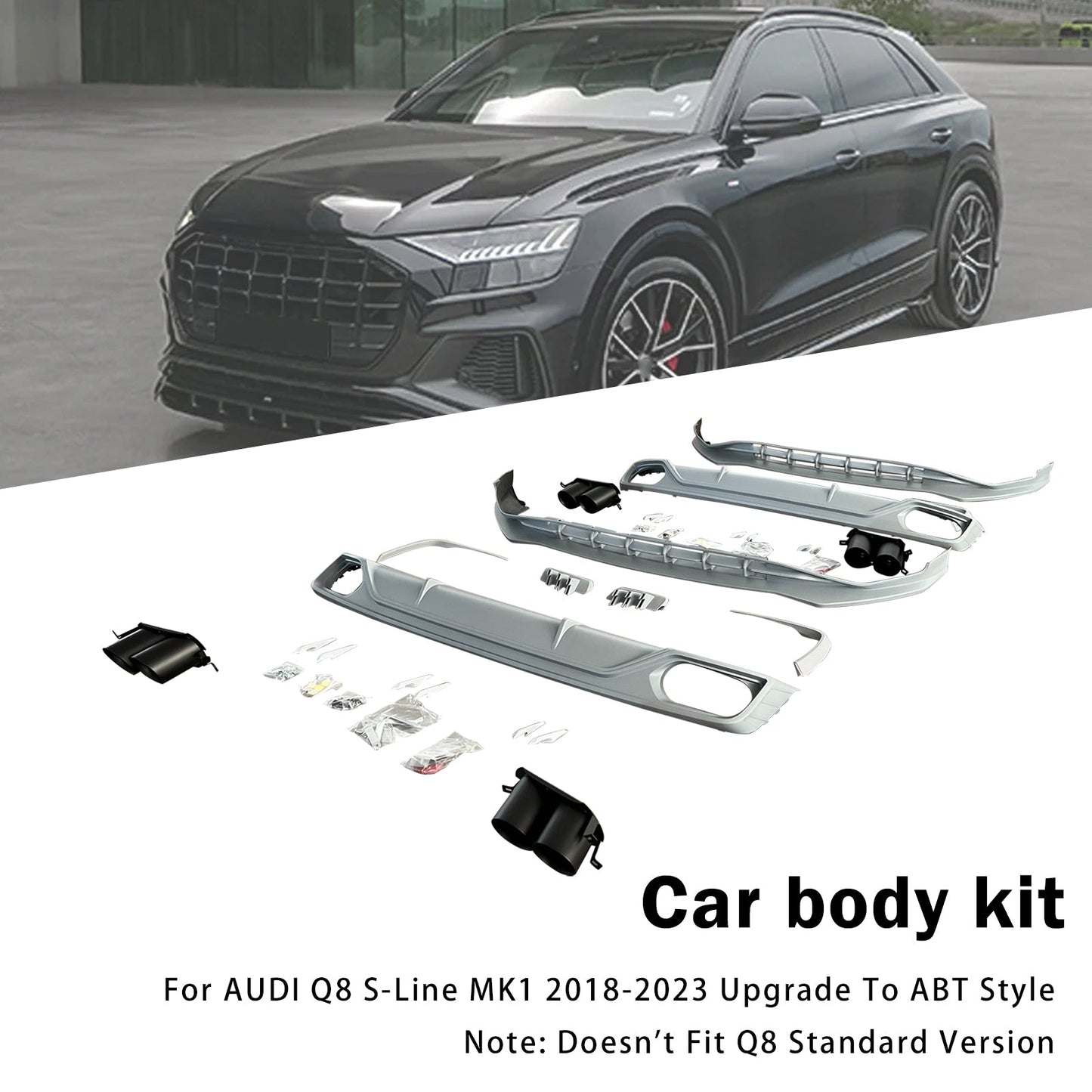 2018-2023 Fit AUDI Q8 S-Line MK1 Upgrade To ABT Style Body Kit Bumper