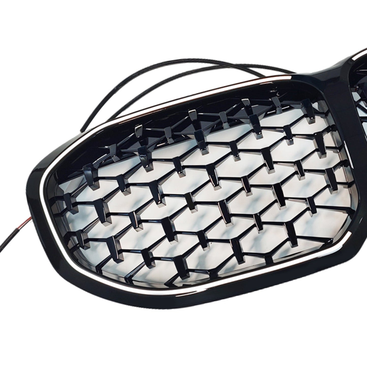2019-2024 Fit BMW 1 Series F40 Diamond Front Kidney Grill Grille Gloss Black