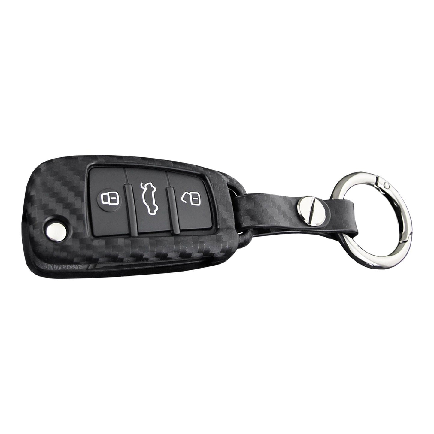 Leather Silicone Car Key Case Cover With Buckle For Audi