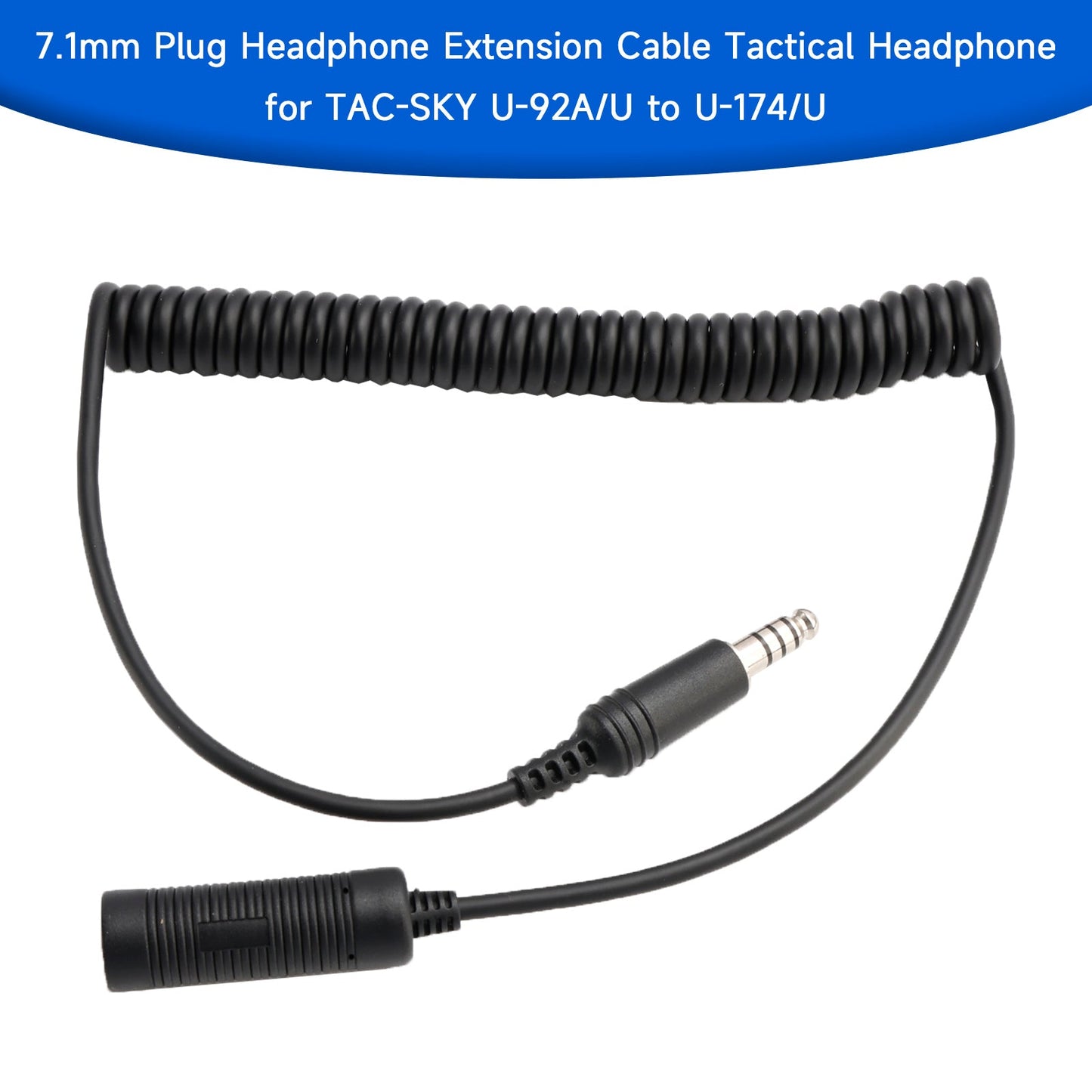7.1mm Plug Extension Cable Tactical Headphone for TAC-SKY U-92A/U to U-174/U