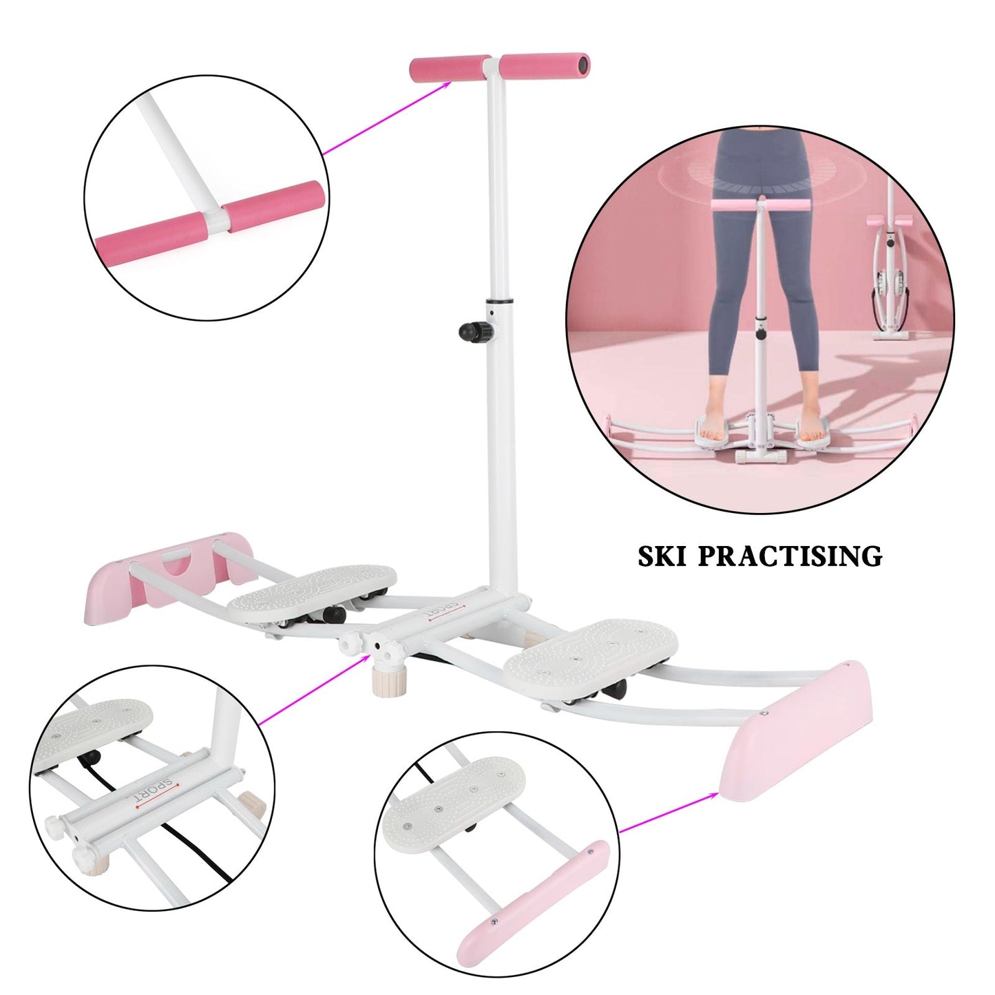 Indoor Snow Ski Exercise Machine Leg Exercise Pelvic Muscle Hip Trainer Thigh Exerciser
