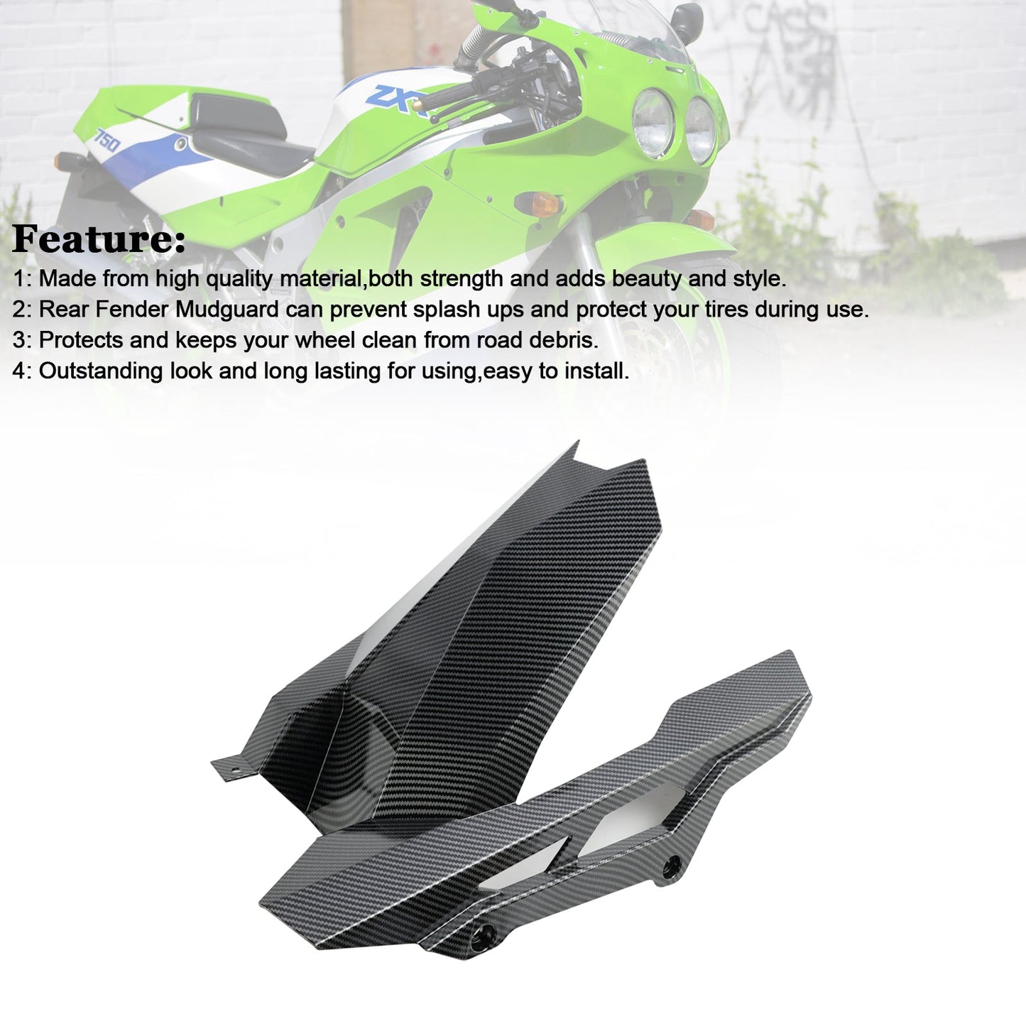 Rear Fender Mudguard Fairing Cowl For Kawasaki ZX-4R ZX-4RR 2023-2024