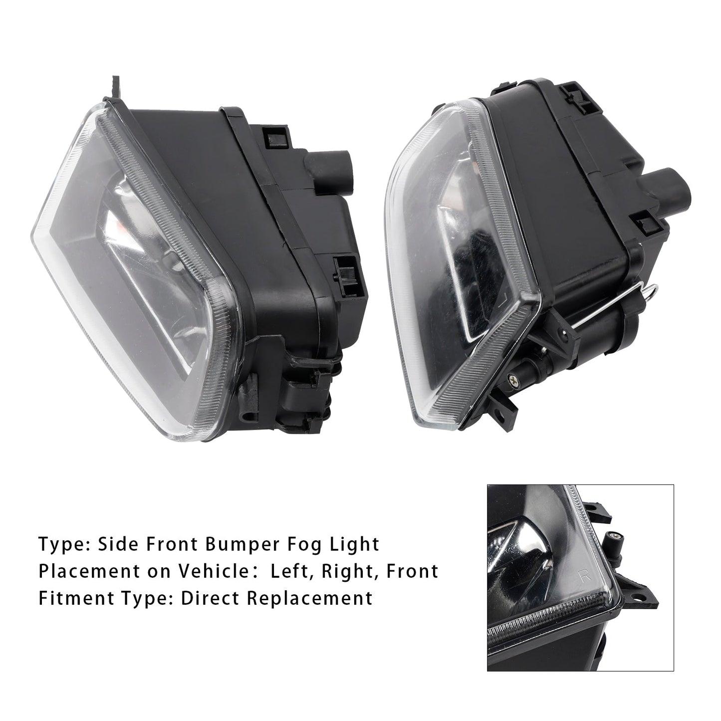 Pair Front Bumper Fog Light Lamp Housing Shell For BMW E39 5-Serise 1995-1998