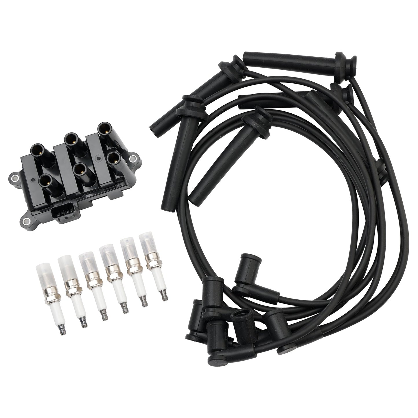 2003 Ford E-150 V6 4.2L Ignition Coil+6 Spark plug+6 Wire FD498 5F2Z-12029-AD 1F2118100