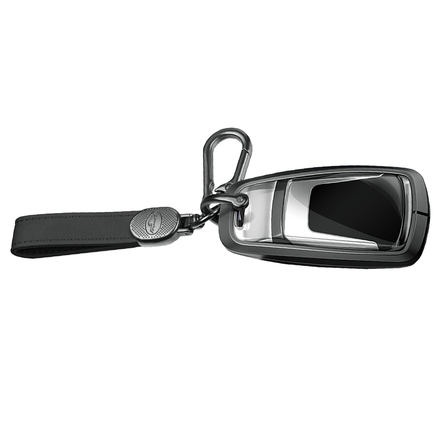 Aluminum Alloy TPU Black Car Key Case Cover With Buckle For Audi a6l a4l a3