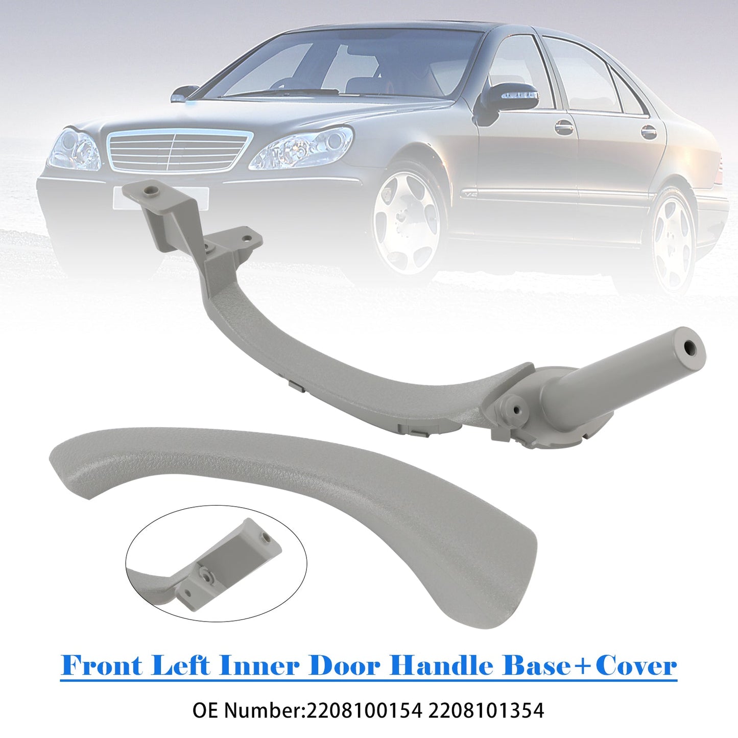 1998-2003 Benz S-Class W220 Front Left Inner Door Handle Base+Cover