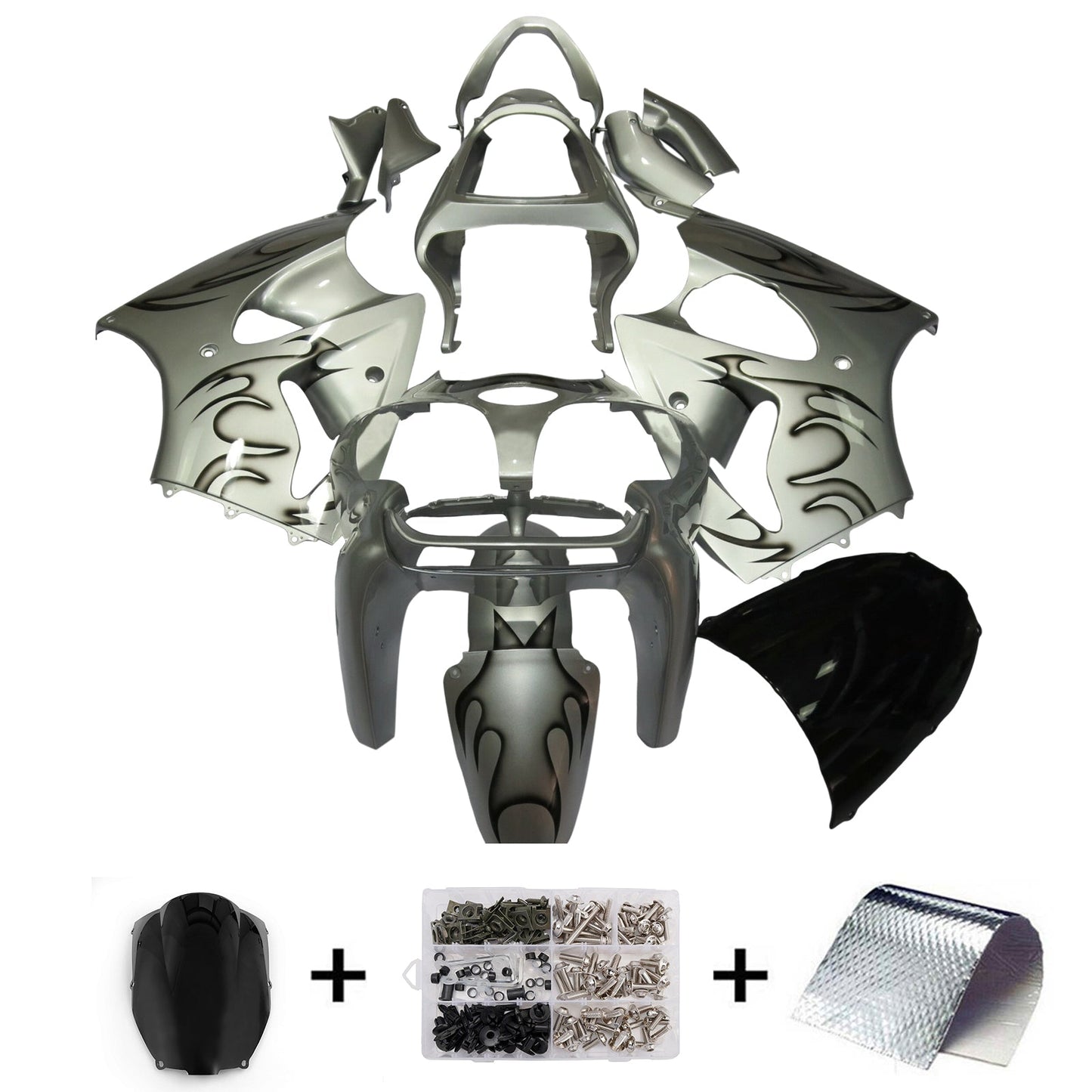 Injection Fairing Kit Bodywork For Kawasaki ZX6R 636 2000-2002 ZZR600 2005-2008
