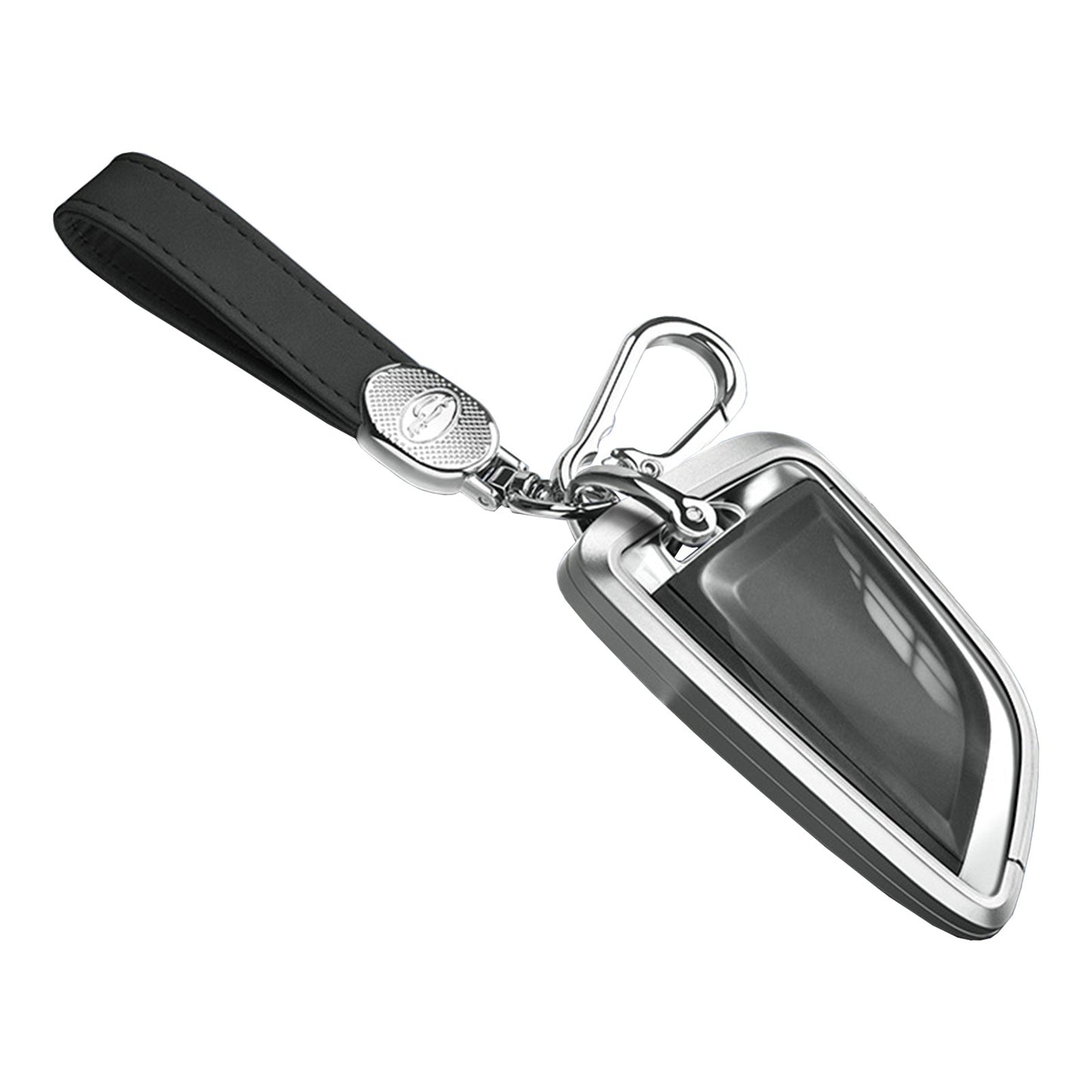 Aluminum Alloy TPU Silvery Car Key Case Cover With Buckle For BMW x3 x1 x5
