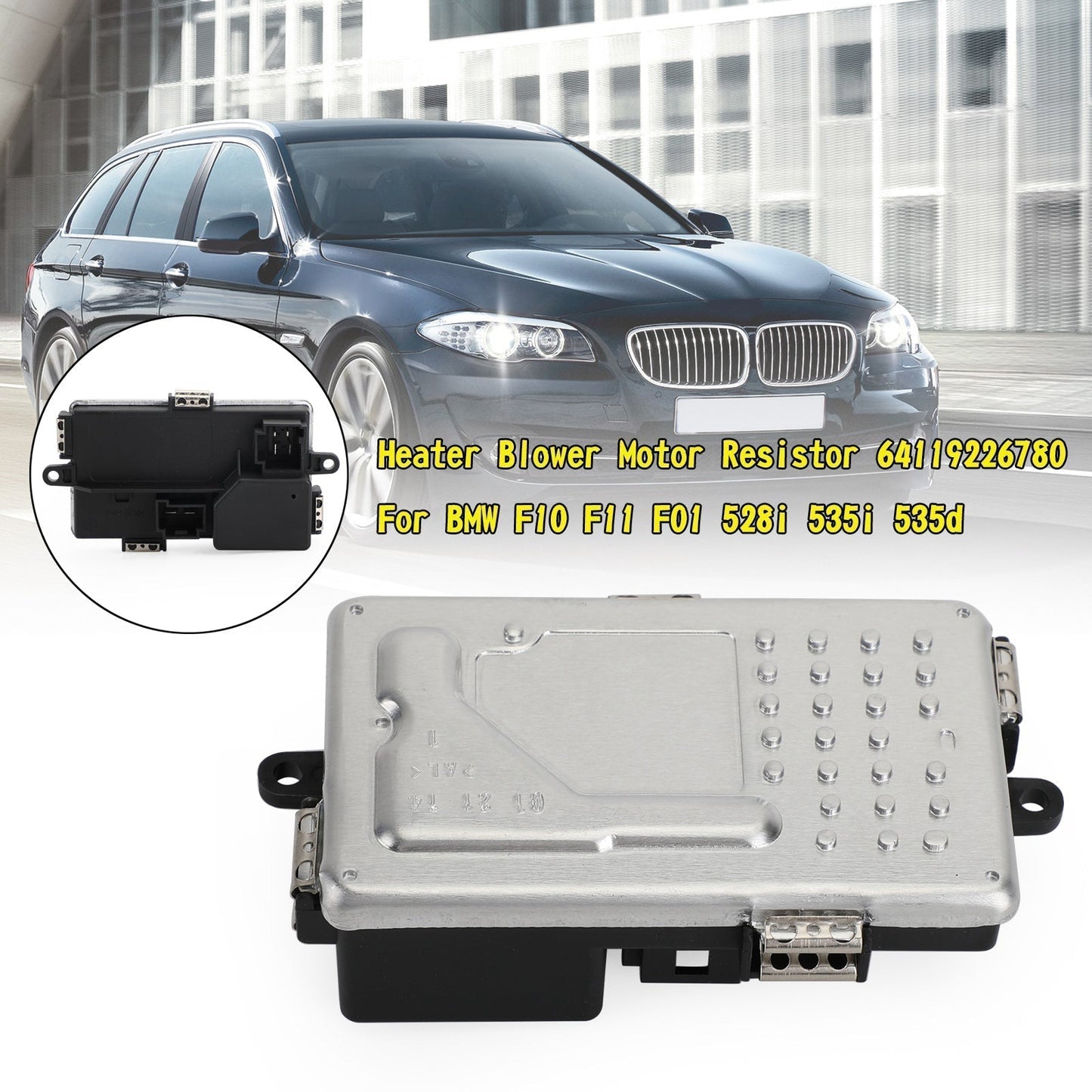 2011-2016 BMW 535i Base Sedan 4-Door Heater Blower Motor Resistor 64119226780