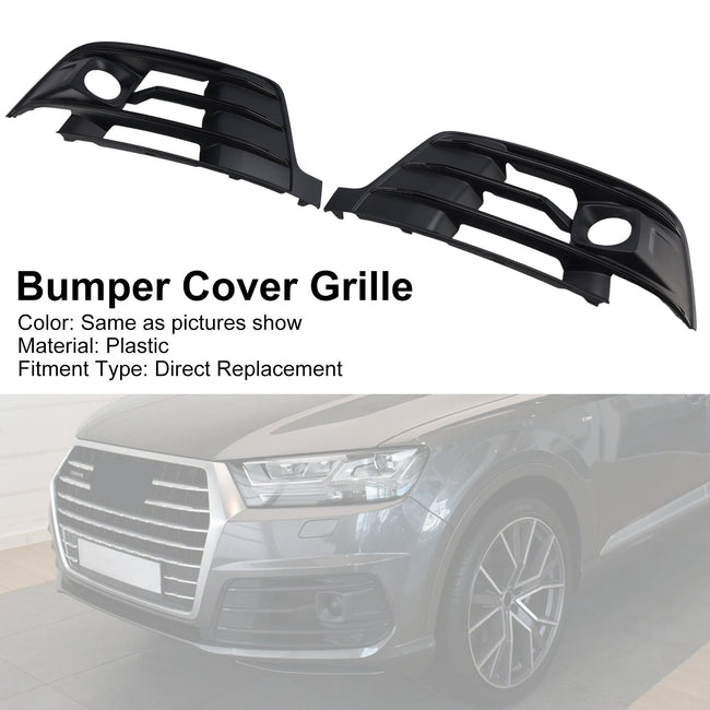 2016-2019 Fit Audi Q7 2PCS Front Bumper Fog Light Grille Cover 4M0807681E