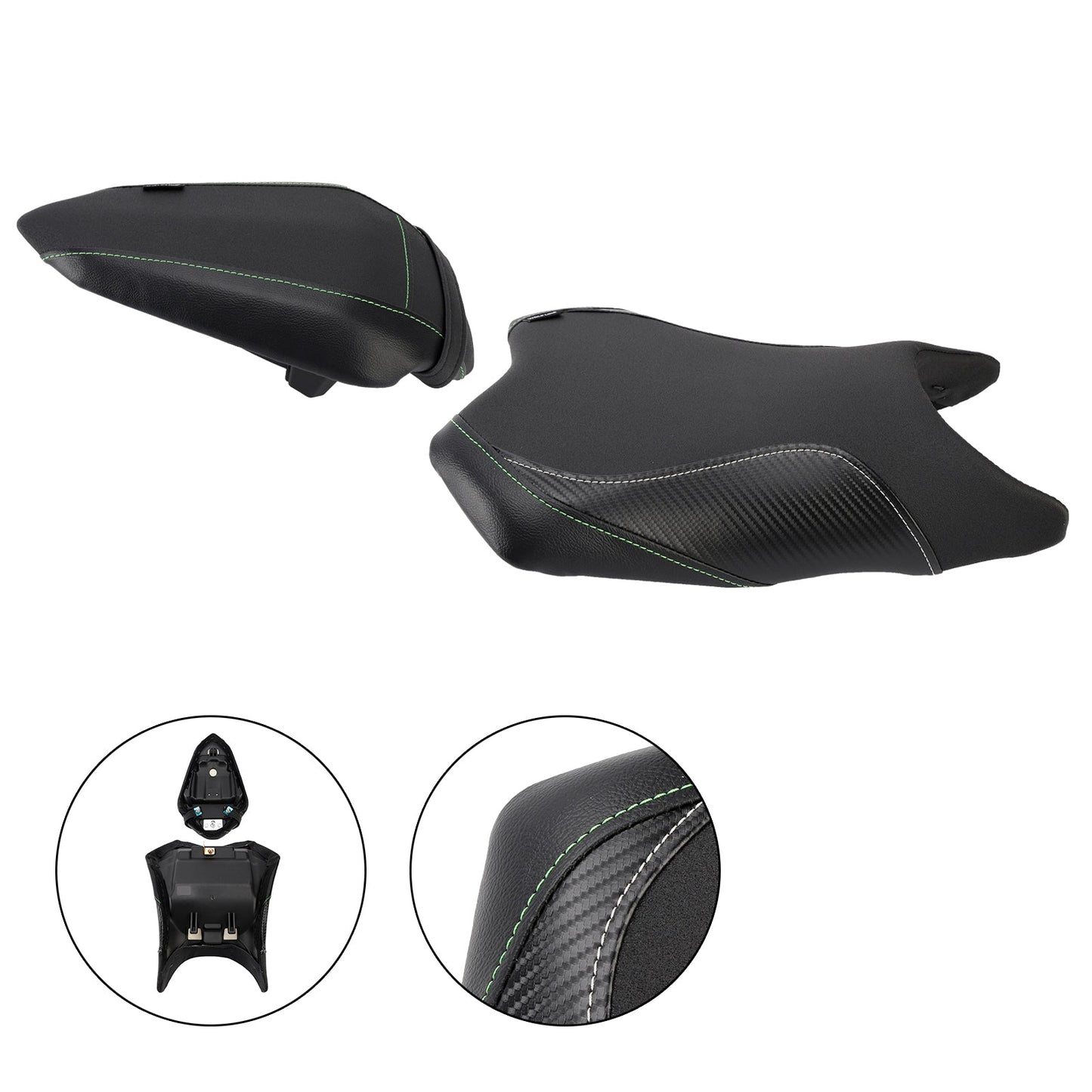 2024-2025 For Kawasaki Ninja 500 Z500 Front&Rear Raider Passenger Cushion Kit Black1