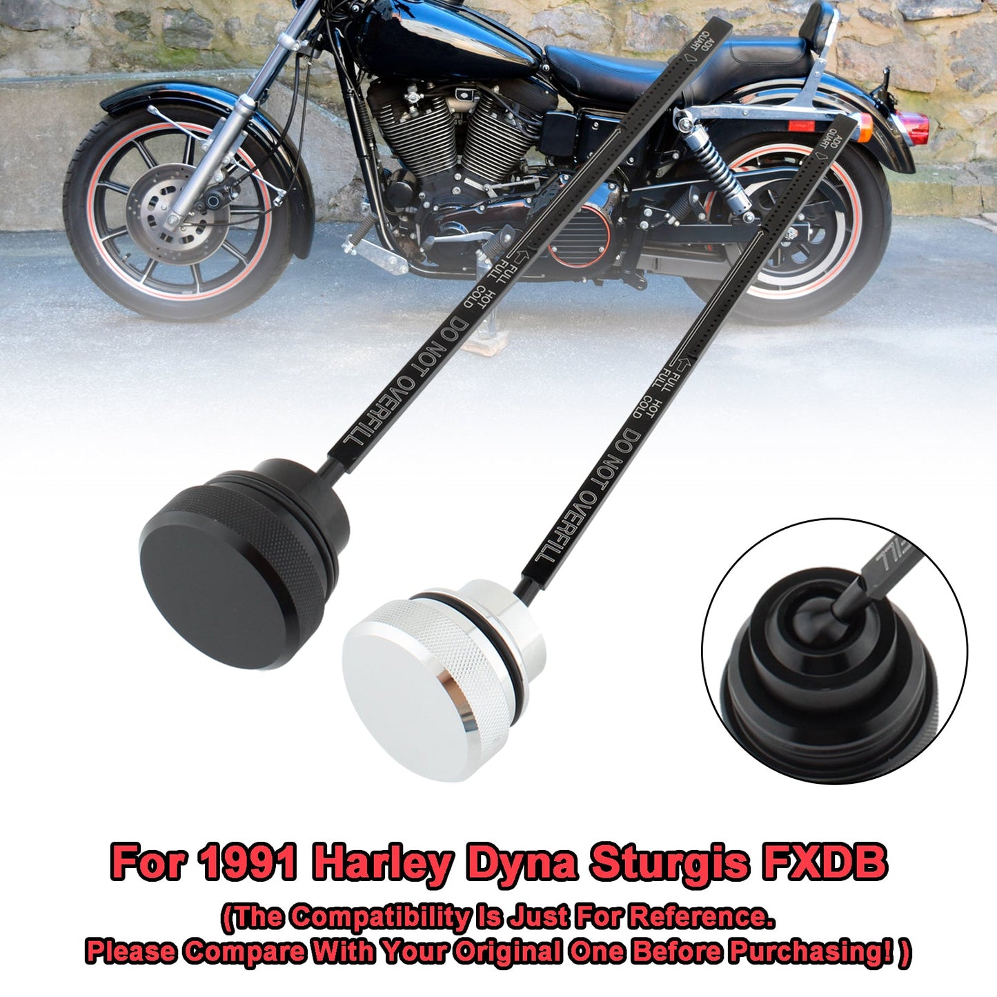 Oil Dipstick Tank Cap Plug Fit For Dyna Wide Glide FXDL 1991-1998 0710-0001