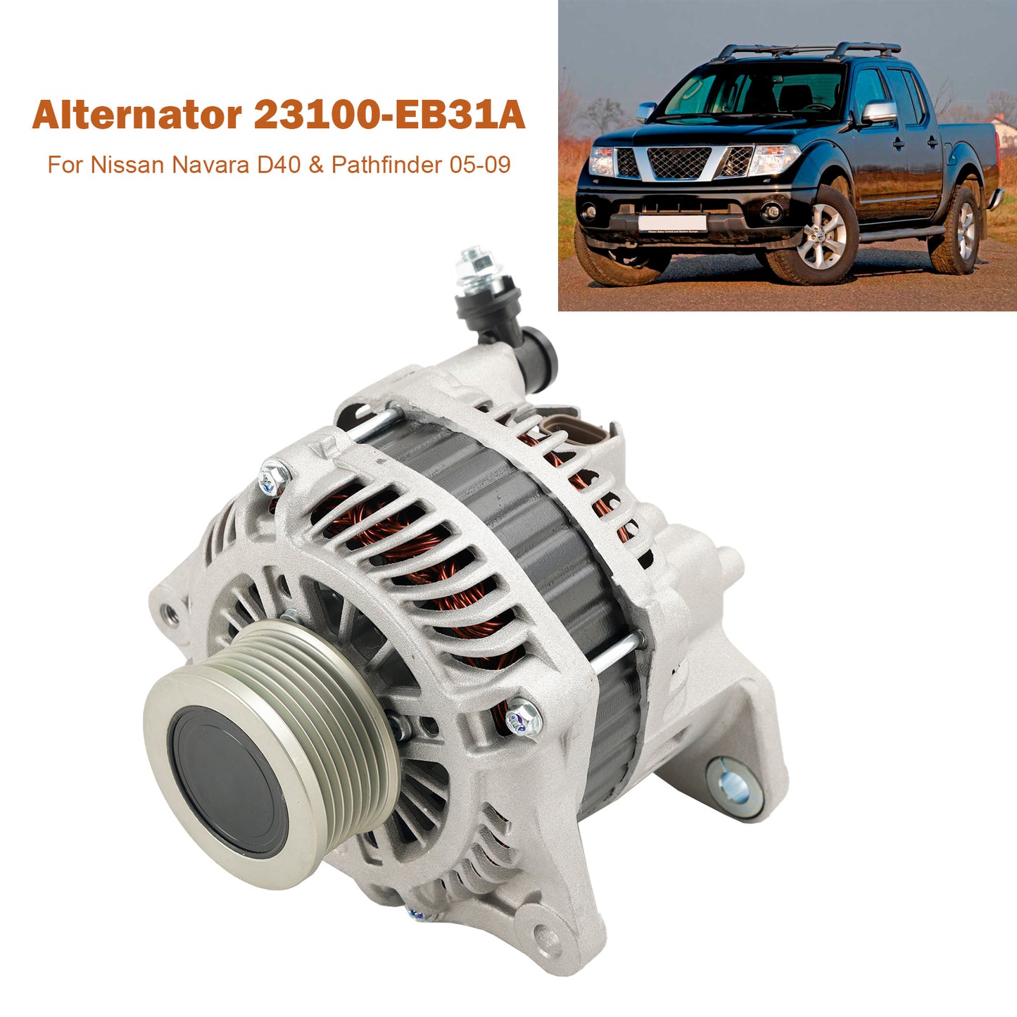 Alternator 23100-EB31A For Nissan Navara D40 Pathfinder 2.5 dCi R51 05-09