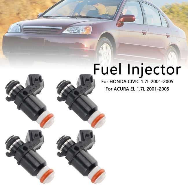 2001-2005 Honda Civic 1.7L 4PCS Fuel Injector 16450-PLD-003 Fit ACURA EL