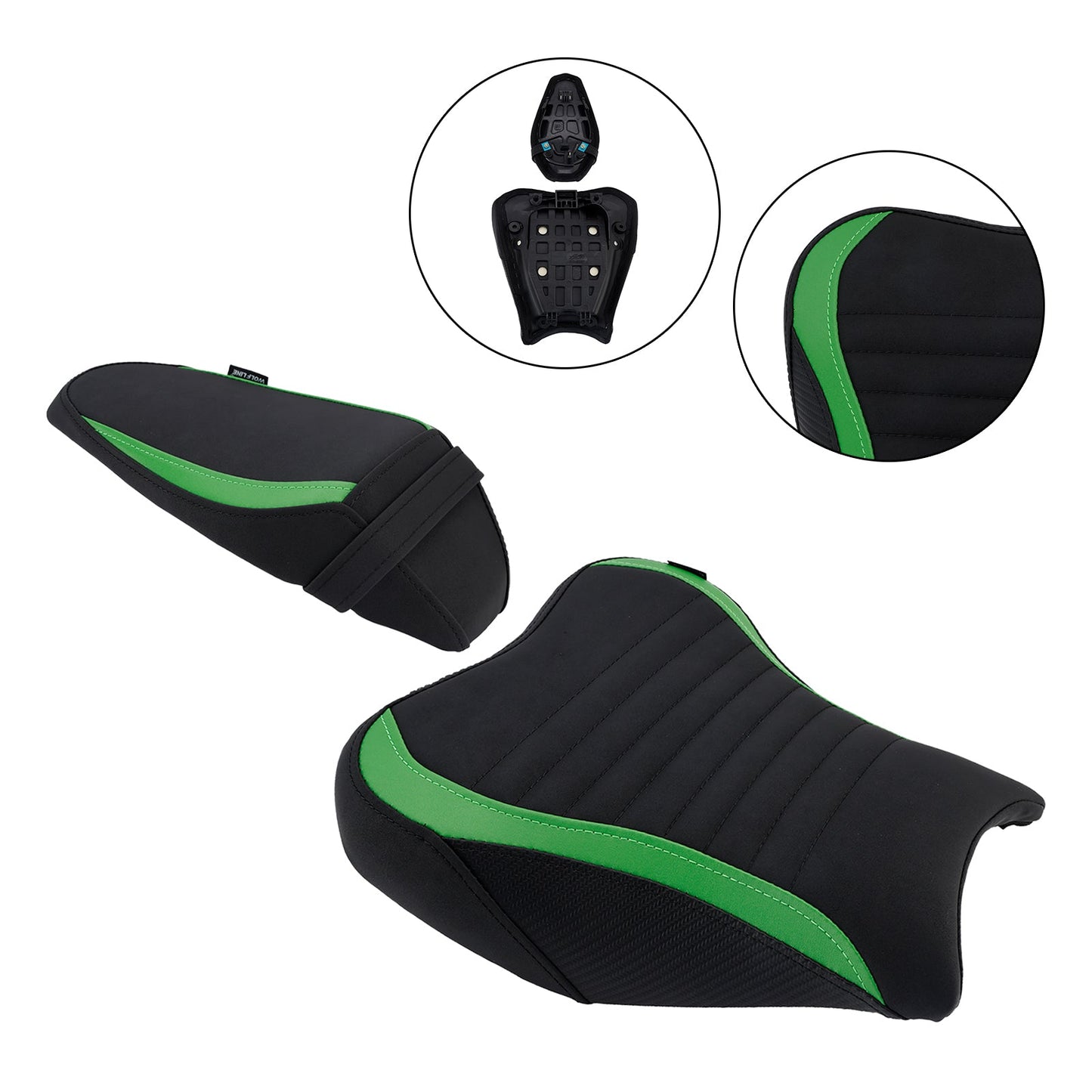2017-2024 For Kawasaki Ninja Z900 Complete Cushion Rider Passenger Seat Black