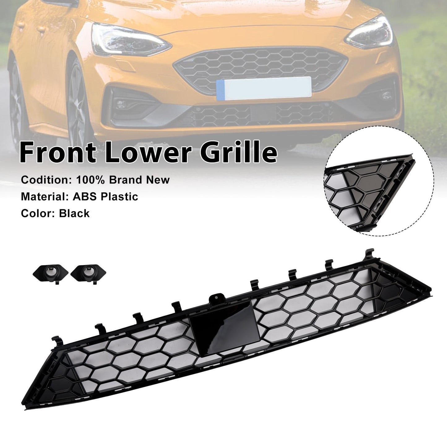 2018-2021 Ford Focus MK4 ST Front Bumper Lower Grille JX7B-17K945-TD 2543370