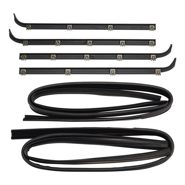 1987-1997 Ford F350 Truck Front Window Sweep 4PCS Door Window Seal Belt Weatherstrip+2PCS Seal Kit