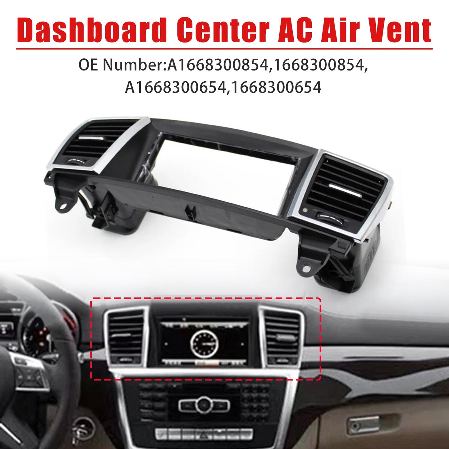 Dashboard Center Air Vent Big Screen For Mercedes GL ML X166 W166 2013-2015