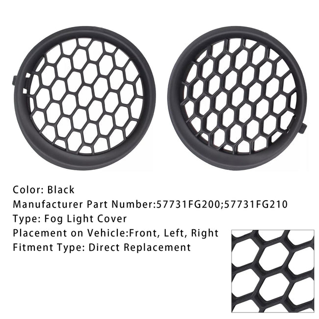 Pair Fog Light Cover Grilles For Subaru Impreza 2008-2014 57731FG200