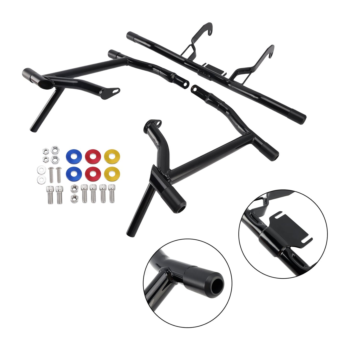 2014-2023 Road Glides Street Glides Road Glides FLHT FLHX Engine & Saddlebag Guard Frame Anti-Crash Bumper Kit Black