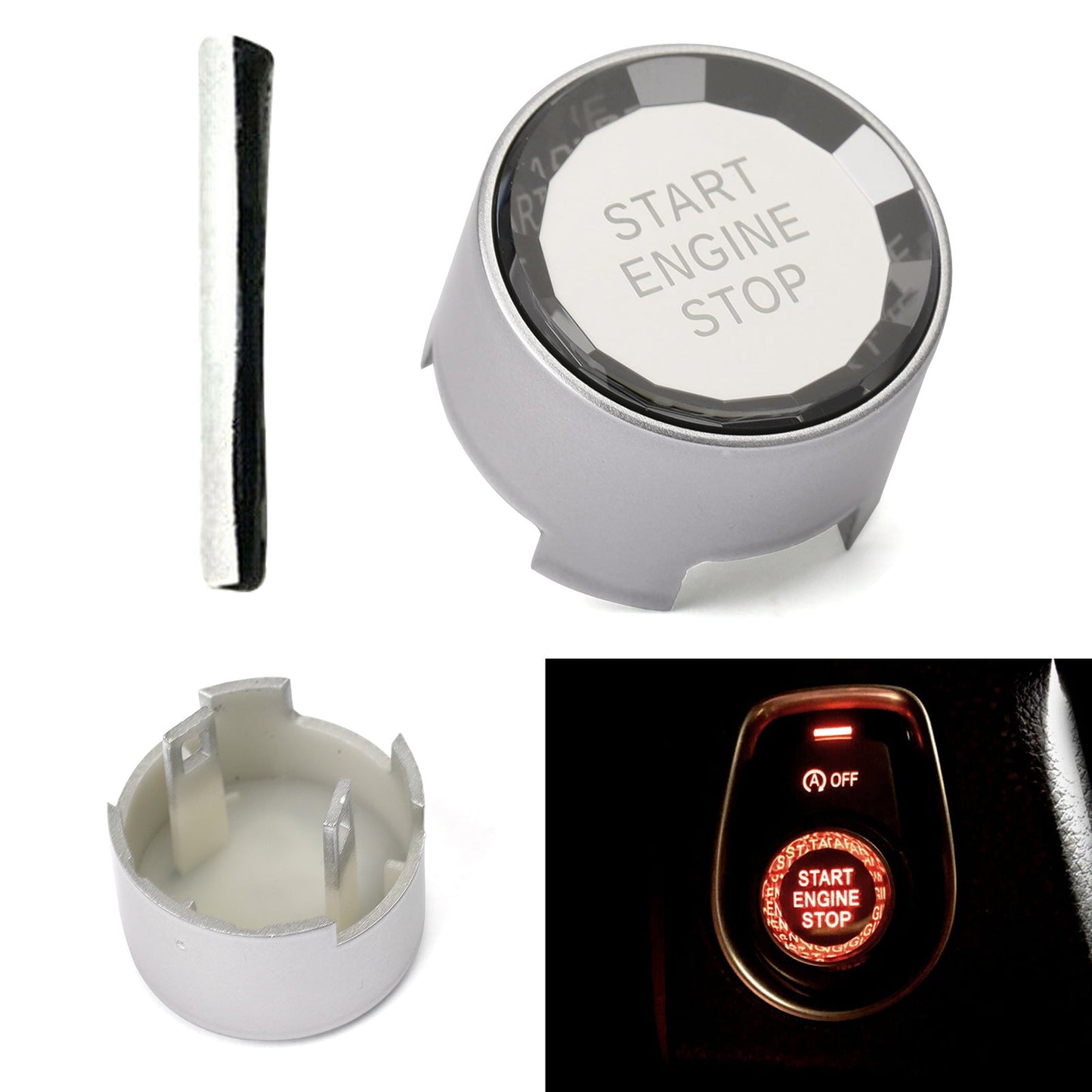 Engine Start Stop Switch Button Cover For BMW F Chassis F30 F31 F20 F21 Crystal