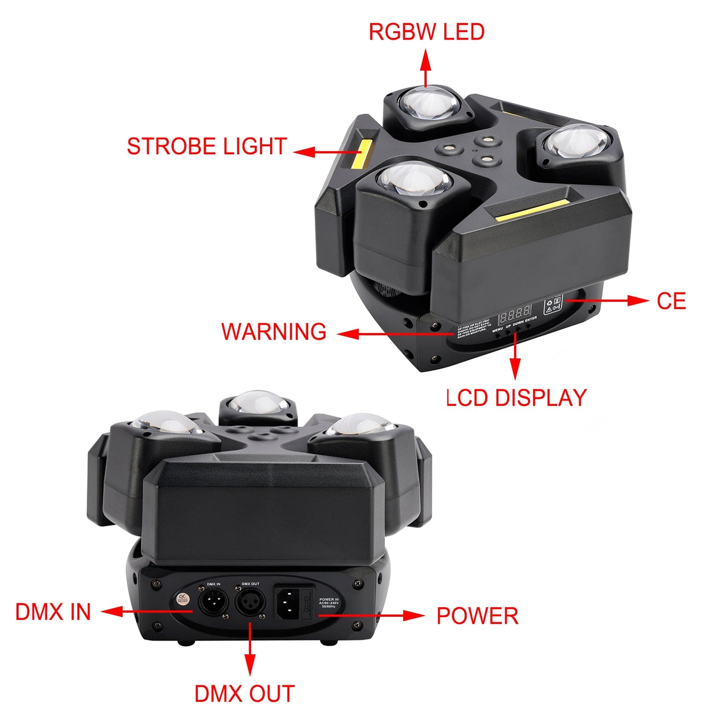 150W RGBW Rotating Laser Light DJ Stage Effect Party Beam Disco Show Bar Light