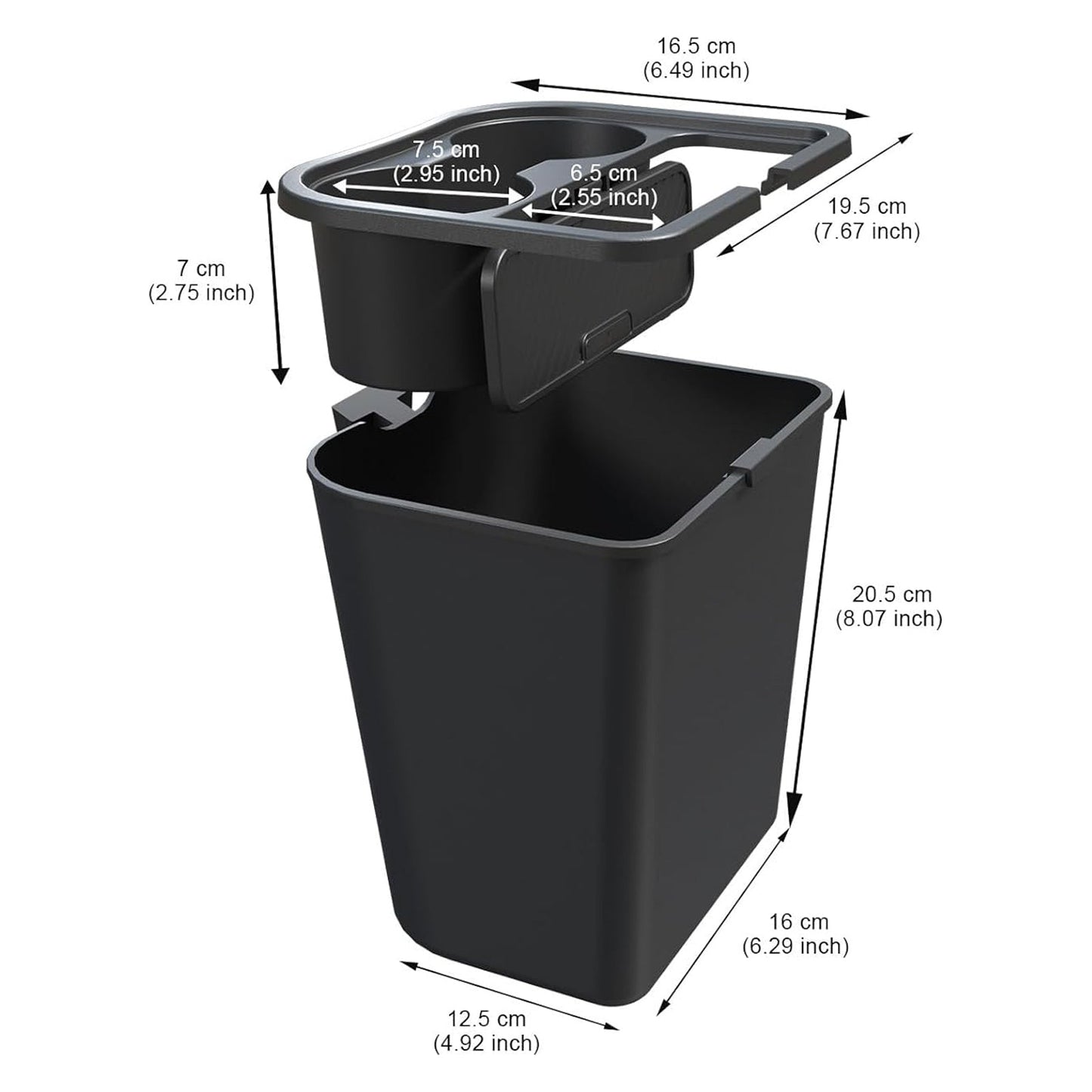 Trash Can with Cup Holder For Ford Maverick 2022-2025 Multi-Function