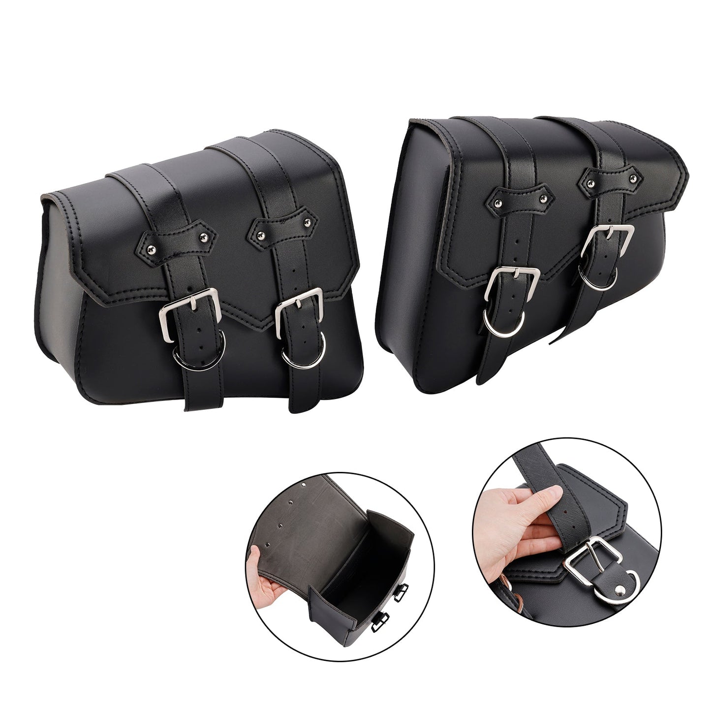 Tail Bag Side Saddlebag Tail Bag Luggage Pouch Storage Black 21L For Motorbike