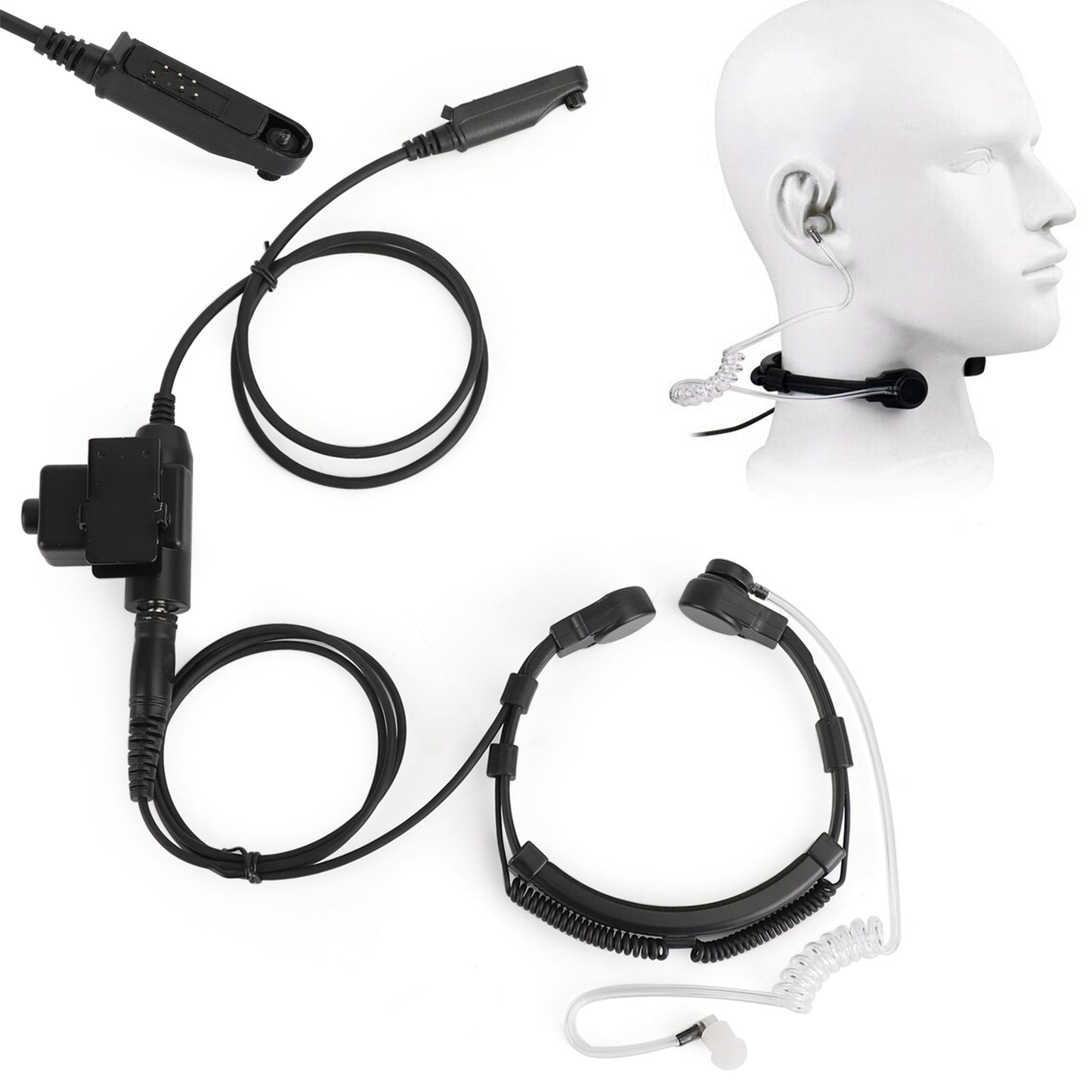 Throat Mic Headset Air Tube Fit for BaoFeng BF-A58 BF9700 BF-S56 BF-UV9Rplus