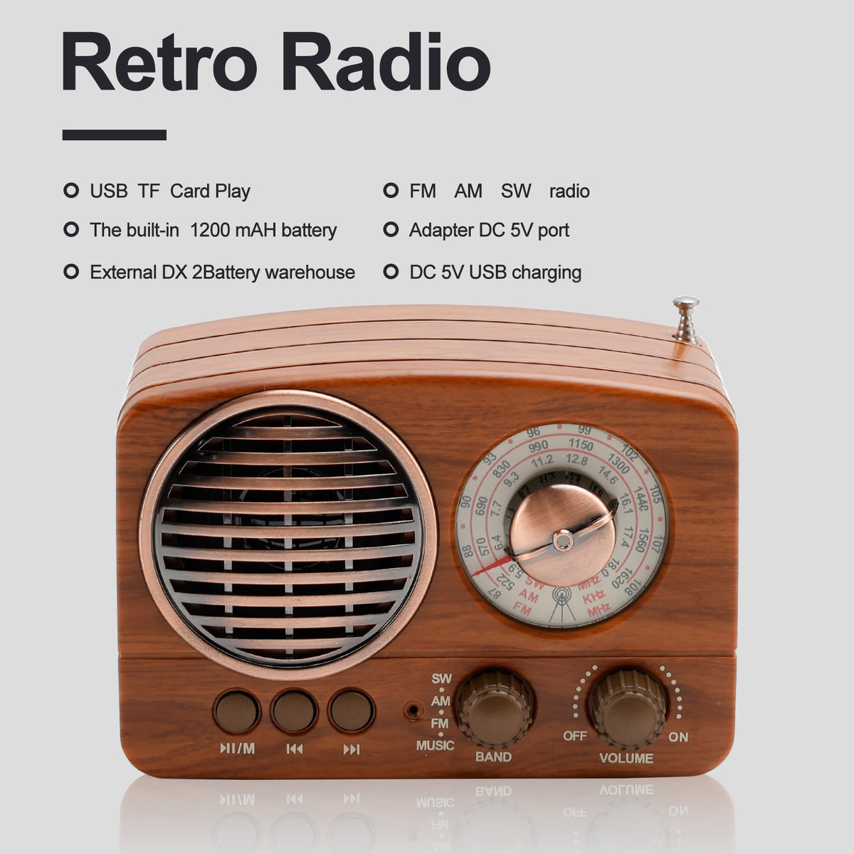 Retro-Style Decorative Radio Mini Portable Music Player Bluetooth Speaker Radio