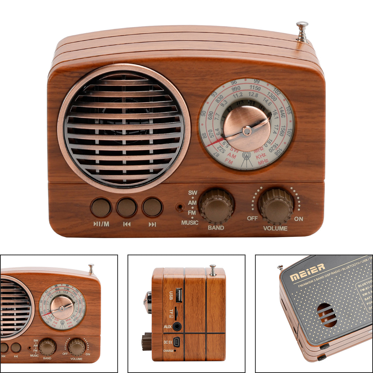 Retro-Style Decorative Radio Mini Portable Music Player Bluetooth Speaker Radio