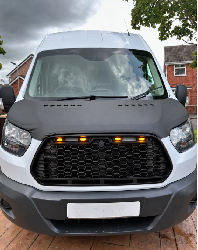 2015-2018 Ford Transit MK8 Raptor w/LED Matt Black Front Bumper Grill Grille