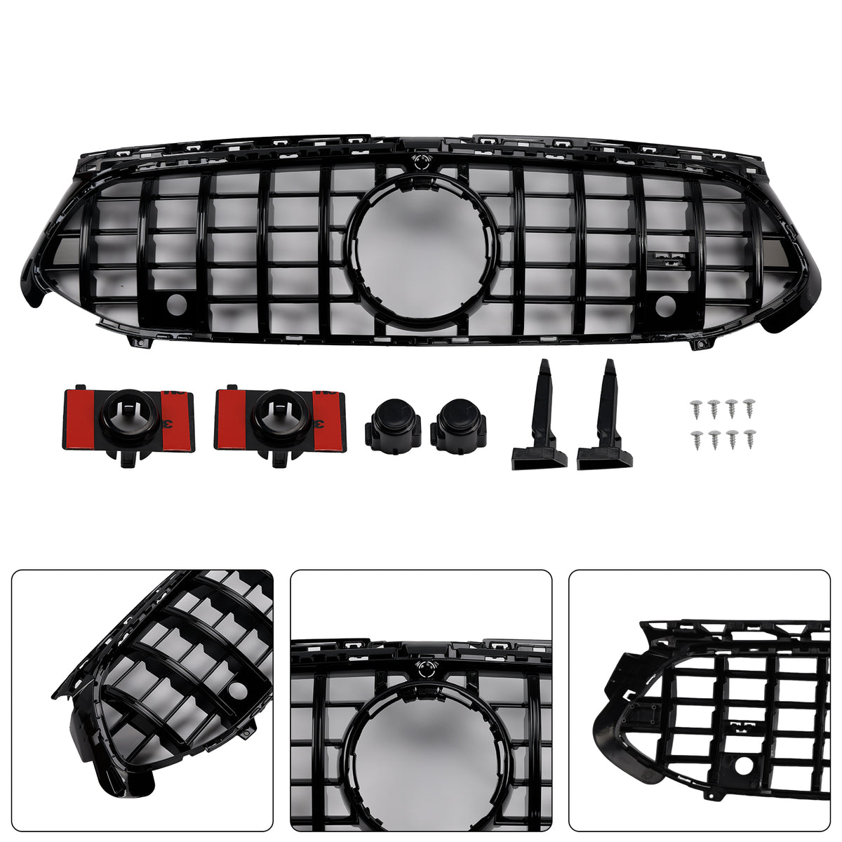 Gloss Black Front Grill Grille Fit Mercedes A-Class W177 A35 A180 2023-2025