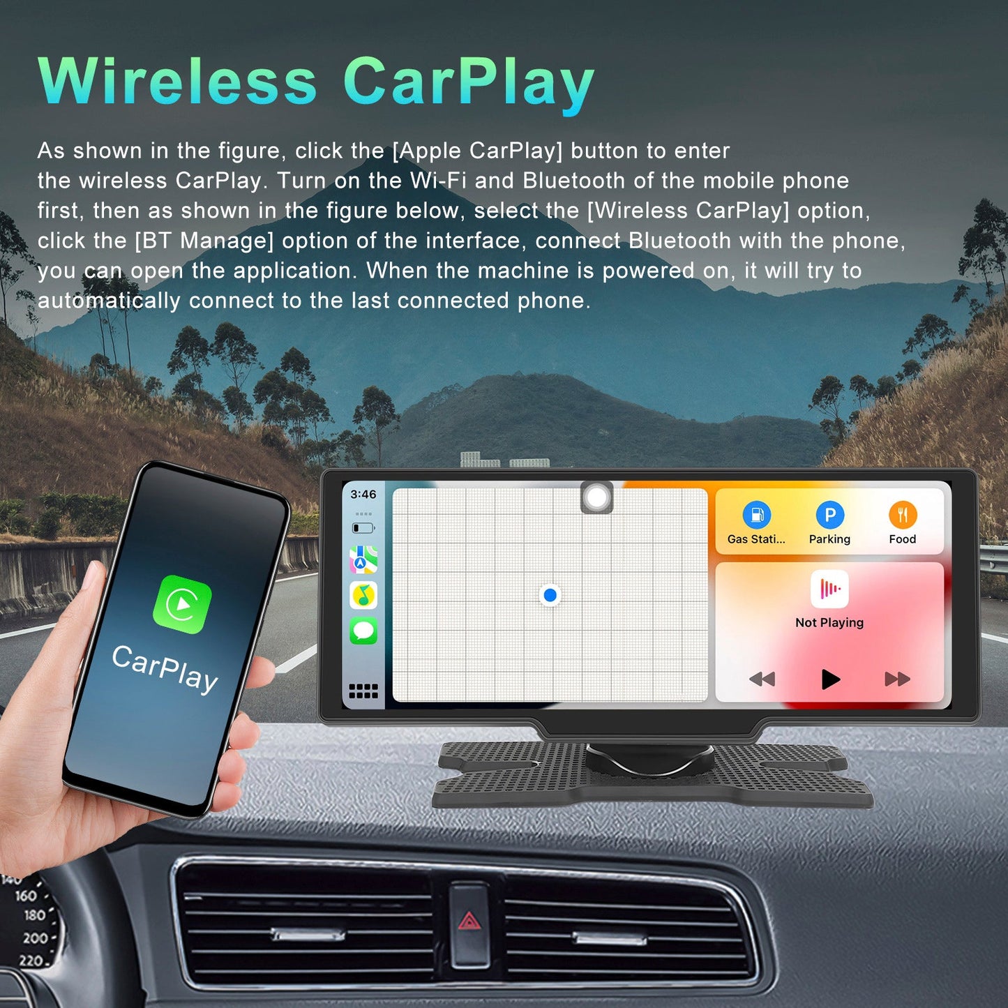 10.26 HD Display Car Navigation System CarPlay all-in-one Machine 12 LED Camera