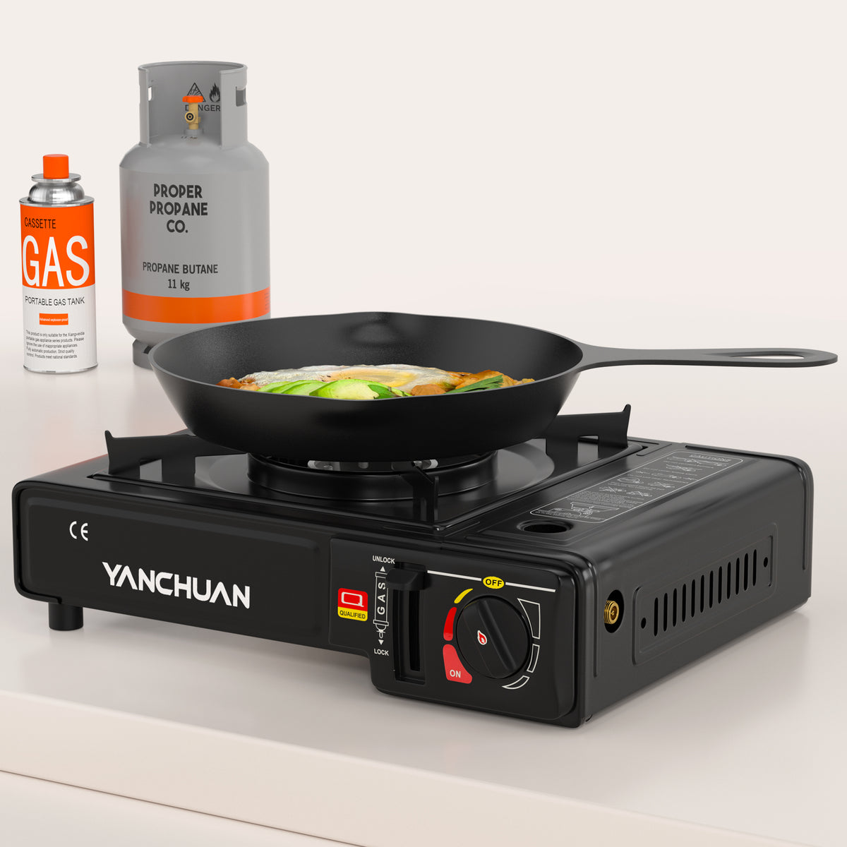 Dual Fuel Gas Stove Butane LPG Camping Burner Portable Tabletop Gas Cooker