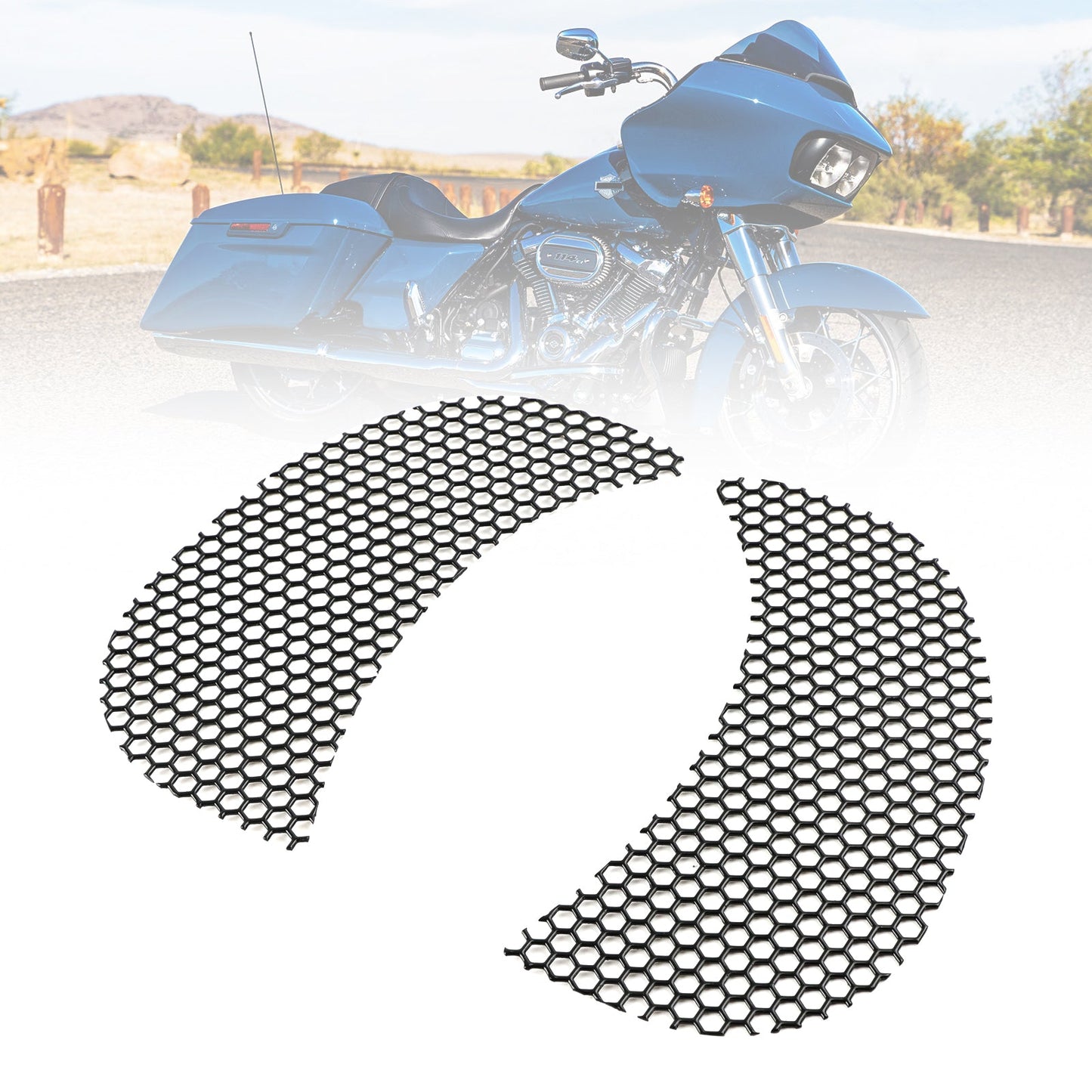 Side Fairing Vent Mesh Cover Fits For Road Glide Fltrx/Xs Fltru 15-21 Chrome