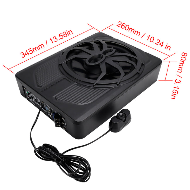 1200W Car Subwoofer 10" 12V Slim Under Seat Powered Car Subwoofer APP Control