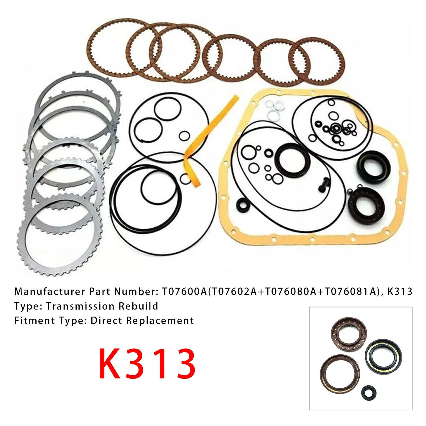 Auto Transmission Master Rebuild Kit Overhaul K313 For TOYOTA AURIS COROLLA