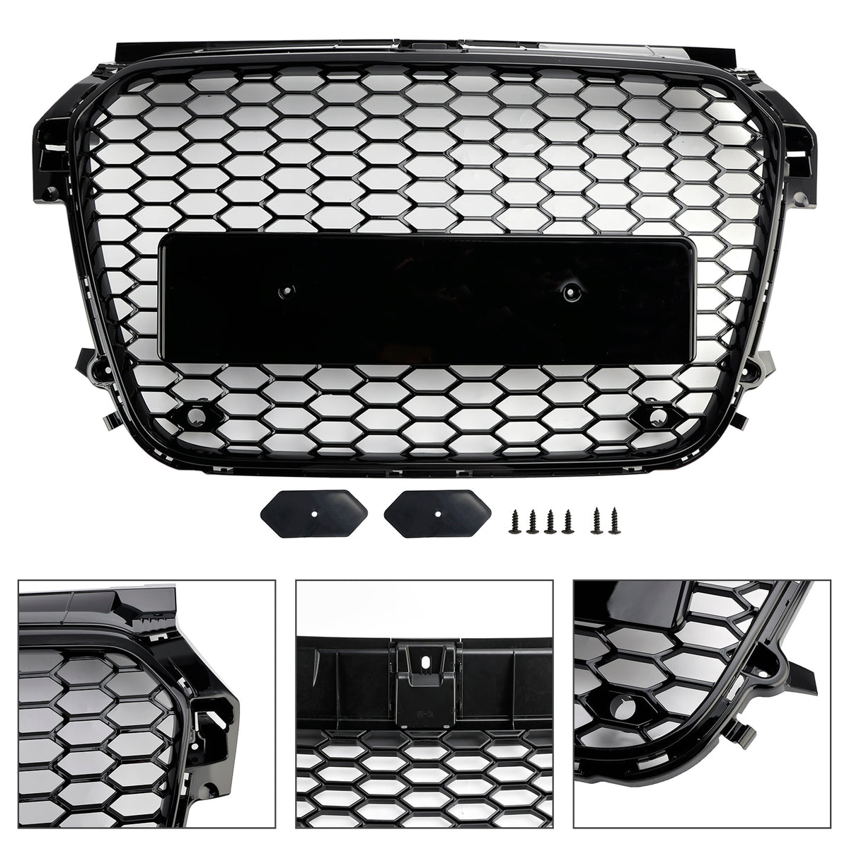 Gloss Black Front Honeycomb Bumper Grill Grille Fit Audi A1 S1 2010-2014