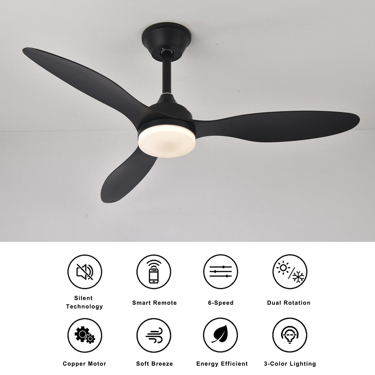 42" Pendant Ceiling Fan with Light