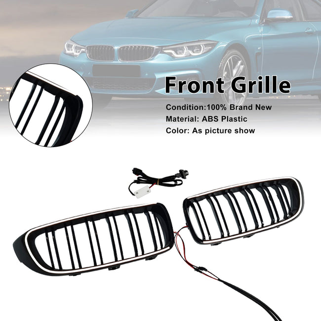 2014-2020 Fit BMW F32 F33 F36 F82 Black Front Kidney Grille Grill Dual Slat