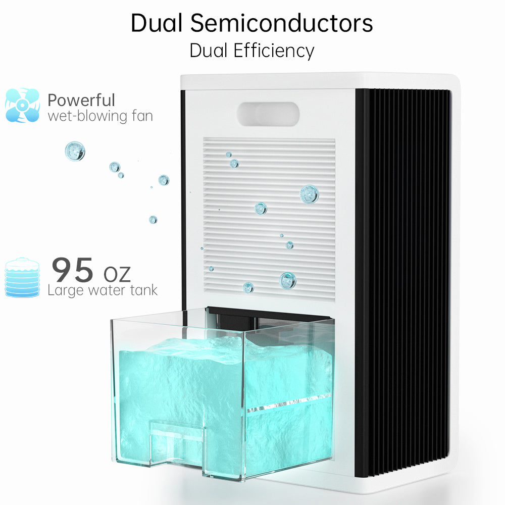 Dehumidifier 1000 sq.ft Dehumidifier for Home 2.8L Tank Quiet and Energy Saving Negative Ion Air Purification 7 Colors LED Light WithTouch Screen Portable Home Dehumidifier for Bedroom Bathroom Basement